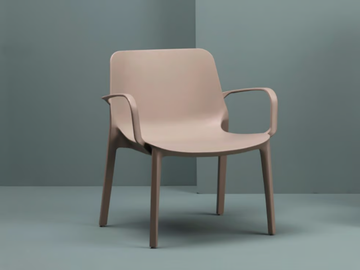 GINEVRA LOUNGE - Garden stackable technopolymer easy chair with armrests by SCAB DESIGN - view 3